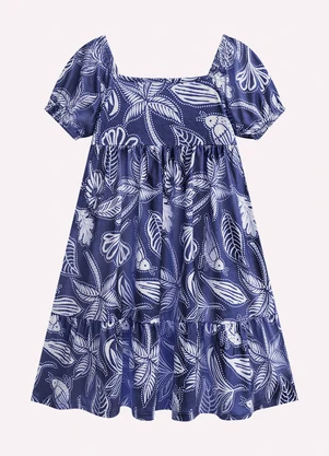 Nanai - Vestido Infantil Menina Estampa Azul - NANAI
