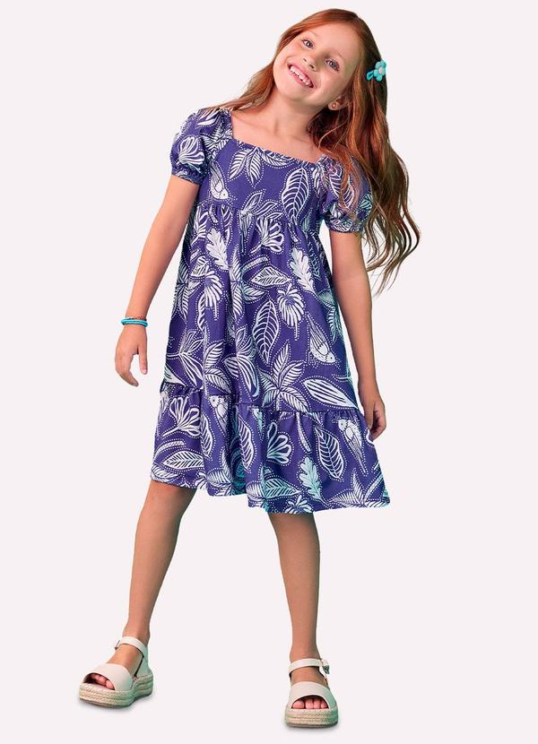 Nanai - Vestido Infantil Menina Estampa Azul 1