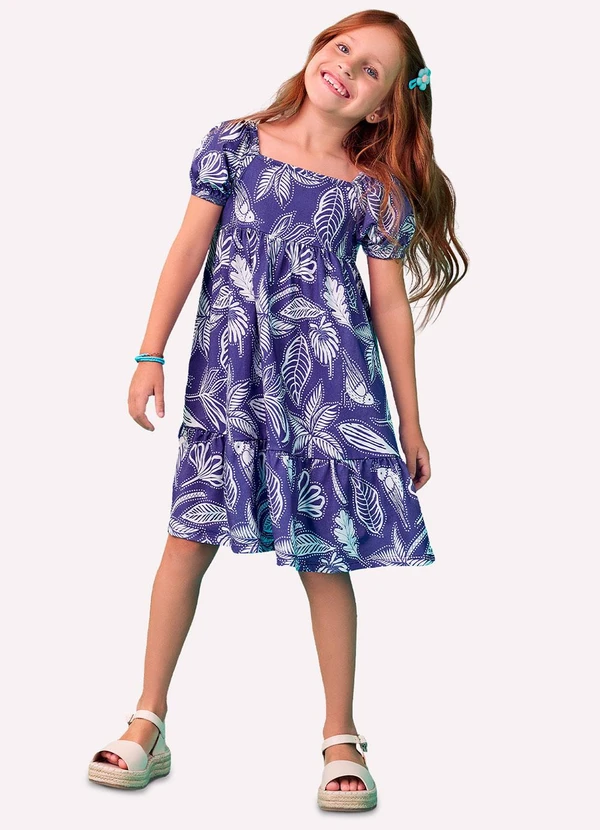 Nanai - Vestido Infantil Menina Estampa Azul 1