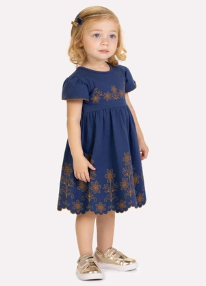 Milon - Vestido Infantil Menina Estampa Azul - MILON