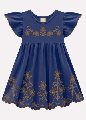 Milon - Vestido Infantil Menina Estampa Azul - MILON