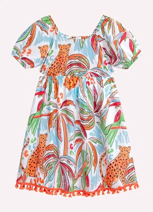 Nanai - Vestido Infantil Menina Estampa Branco - NANAI