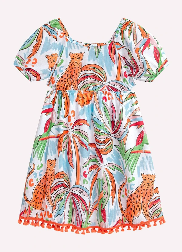 Nanai - Vestido Infantil Menina Estampa Branco 2