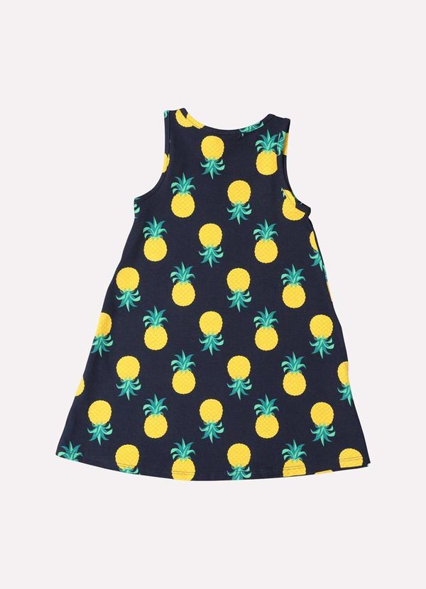 Kyly - Vestido Infantil Menina Estampa Frutas Azul 3