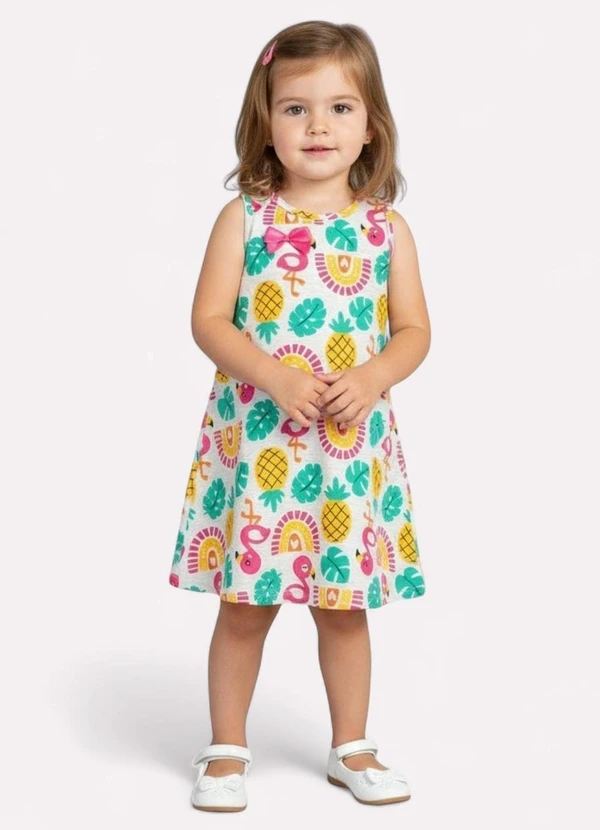 Kyly - Vestido Infantil Menina Estampa Frutas Cinza