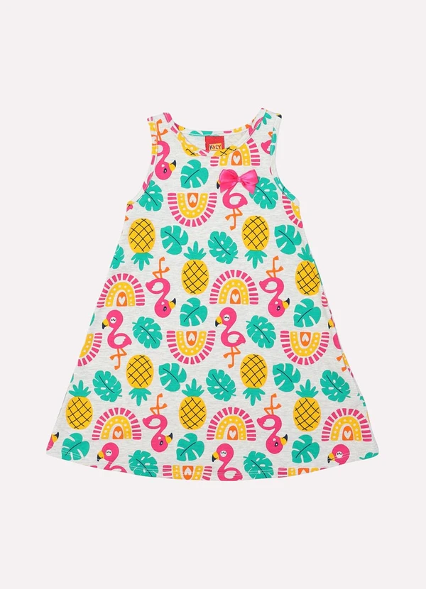 Kyly - Vestido Infantil Menina Estampa Frutas Cinza 2