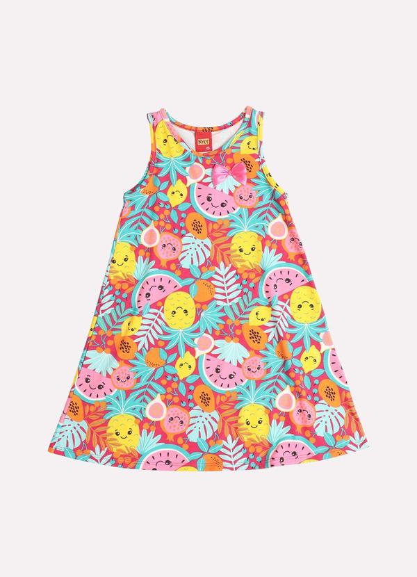 Kyly - Vestido Infantil Menina Estampa Frutas Rosa 2