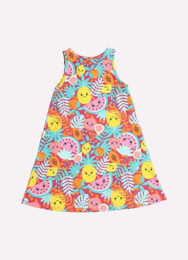 Kyly - Vestido Infantil Menina Estampa Frutas Rosa 3