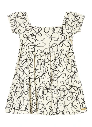 Colorittá - Vestido Infantil Menina Estampa Laços Bege - COLORITTÁ
