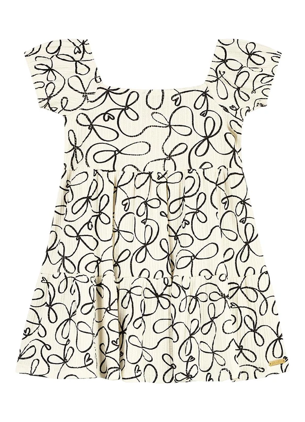 Colorittá - Vestido Infantil Menina Estampa Laços Bege 2