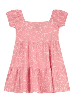Colorittá - Vestido Infantil Menina Estampa Laços Rosa - COLORITTÁ