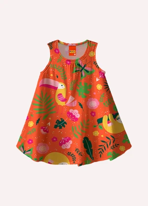 Kyly - Vestido Infantil Menina Estampa Laranja - KYLY