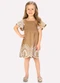 Milon - Vestido Infantil Menina Estampa Off White - variação: Marrom