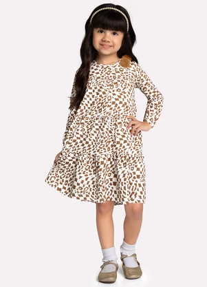 Milon - Vestido Infantil Menina Estampa Off White - MILON