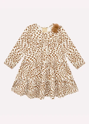 Milon - Vestido Infantil Menina Estampa Off White - MILON