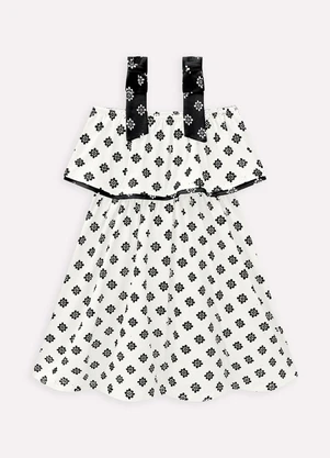 Milon - Vestido Infantil Menina Estampa Off White - MILON