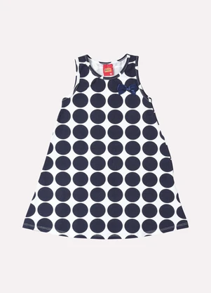 Kyly - Vestido Infantil Menina Estampa Poá Branco - KYLY