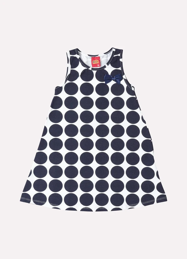 Kyly - Vestido Infantil Menina Estampa Poá Branco 2