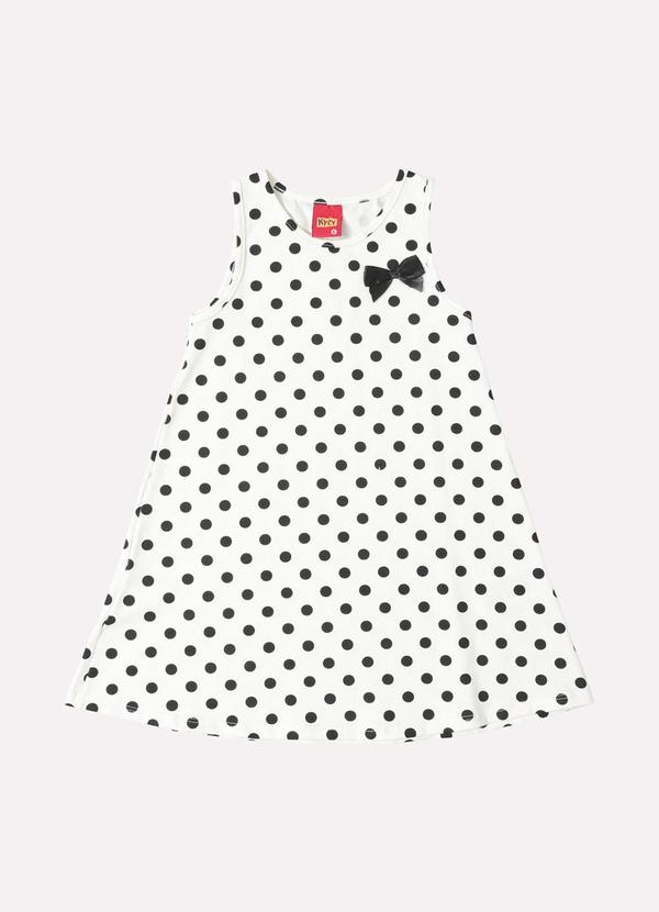 Kyly - Vestido Infantil Menina Estampa Poá Off White 2