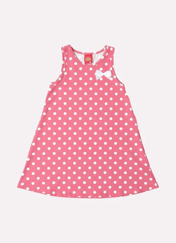 Kyly - Vestido Infantil Menina Estampa Poá Vermelho 1