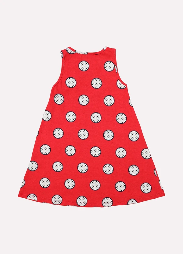 Kyly - Vestido Infantil Menina Estampa Poá Vermelho 3