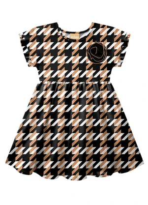 Milon - Vestido Infantil Menina Estampa Preto - MILON