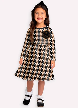 Milon - Vestido Infantil Menina Estampa Preto - MILON