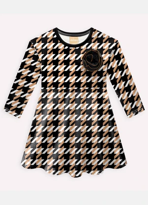 Milon - Vestido Infantil Menina Estampa Preto - MILON