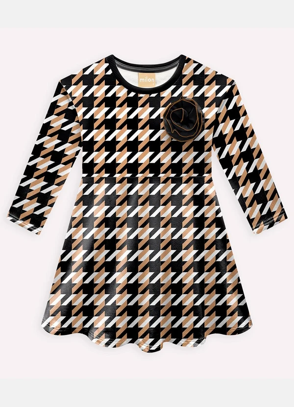 Milon - Vestido Infantil Menina Estampa Preto 2
