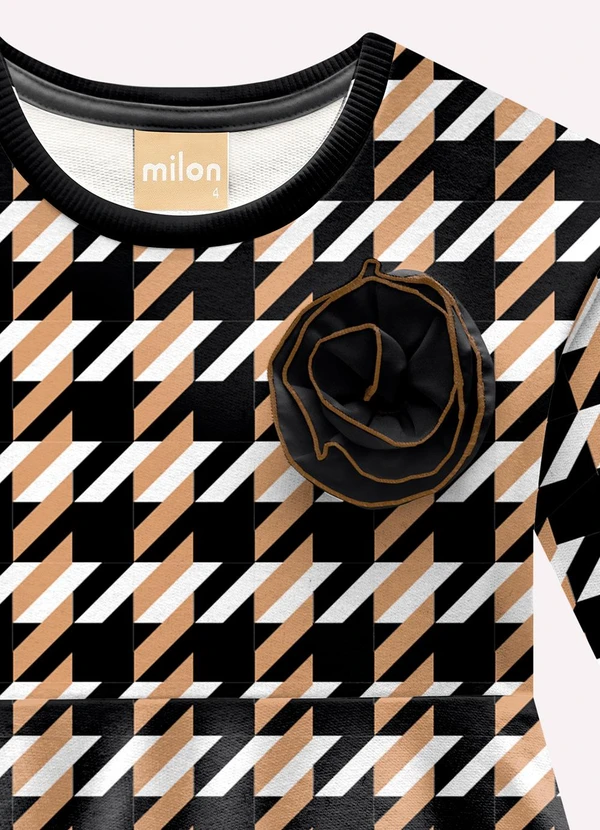 Milon - Vestido Infantil Menina Estampa Preto 3
