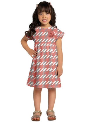 Milon - Vestido Infantil Menina Estampa Rosa - MILON