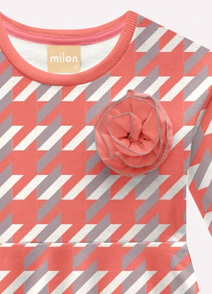 Milon - Vestido Infantil Menina Estampa Rosa - MILON