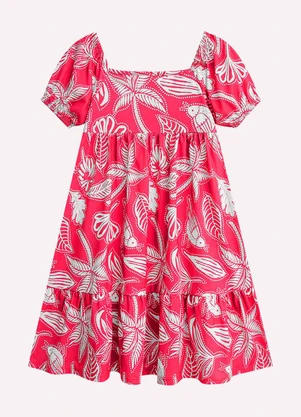 Nanai - Vestido Infantil Menina Estampa Rosa - NANAI