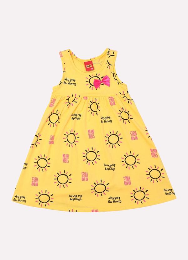 Kyly - Vestido Infantil Menina Estampado Amarelo 2