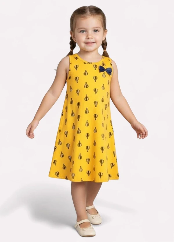 Kyly - Vestido Infantil Menina Estampado Amarelo