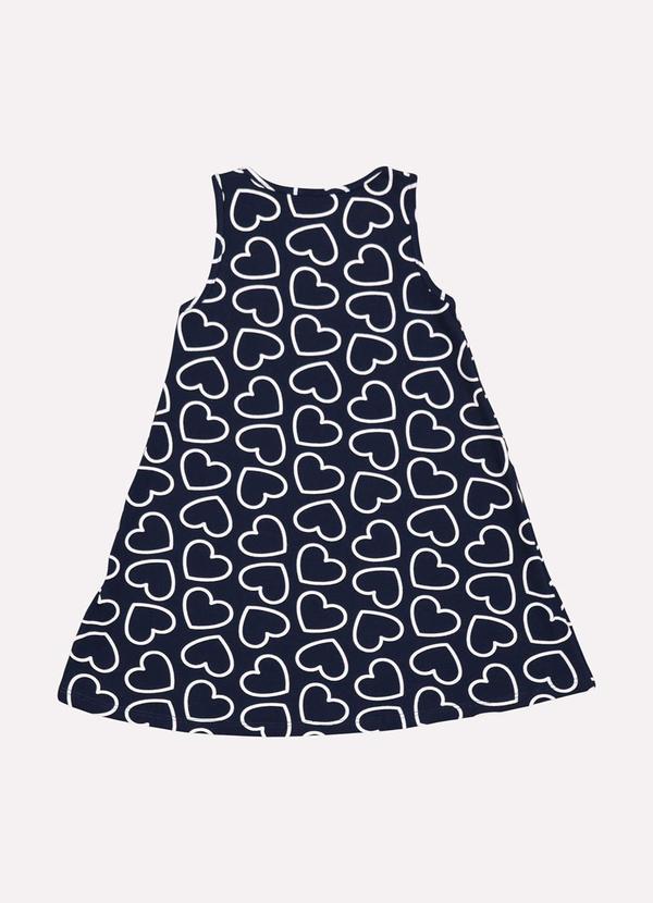 Kyly - Vestido Infantil Menina Estampado Azul Marinho 3