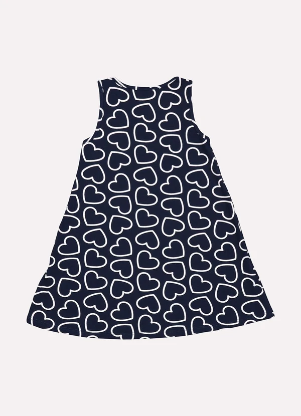 Kyly - Vestido Infantil Menina Estampado Azul Marinho 3