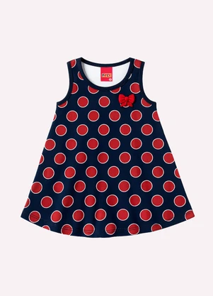 Kyly - Vestido Infantil Menina Estampado Azul Marinho - KYLY