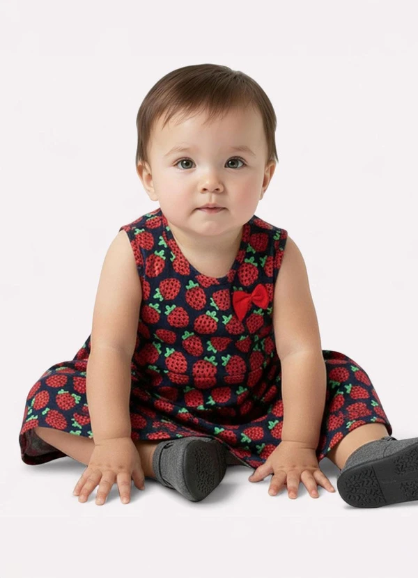 Kyly - Vestido Infantil Menina Estampado Azul Marinho 2