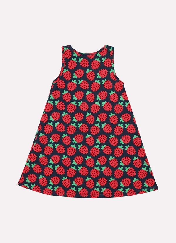 Kyly - Vestido Infantil Menina Estampado Azul Marinho 3