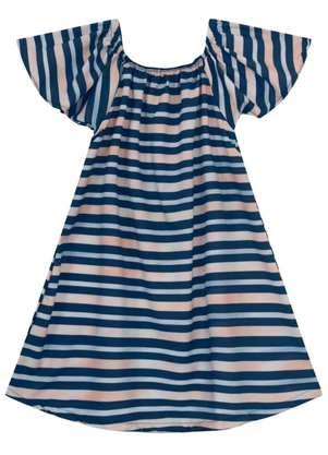 Brandili - Vestido Infantil Menina Estampado Azul - BRANDILI