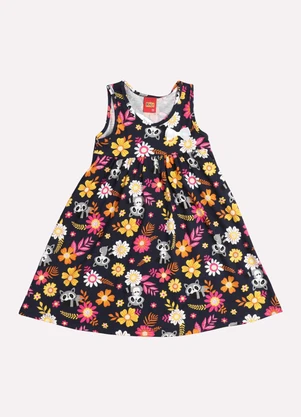 Kyly - Vestido Infantil Menina Estampado Azul - KYLY