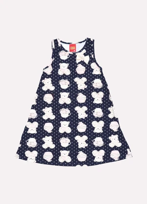 Kyly - Vestido Infantil Menina Estampado Azul - KYLY