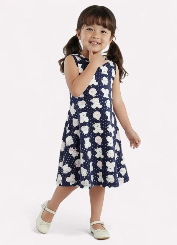 Kyly - Vestido Infantil Menina Estampado Azul