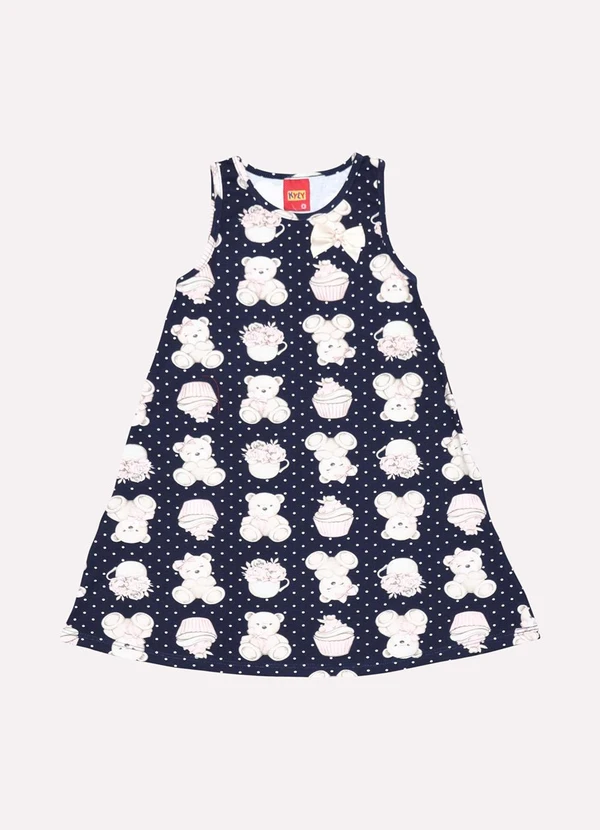 Kyly - Vestido Infantil Menina Estampado Azul 2