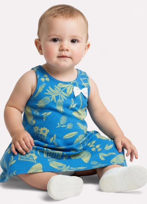 Kyly - Vestido Infantil Menina Estampado Azul
