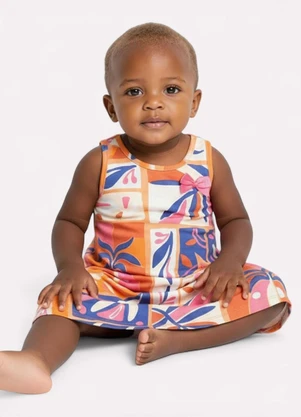 Kyly - Vestido Infantil Menina Estampado Azul - KYLY