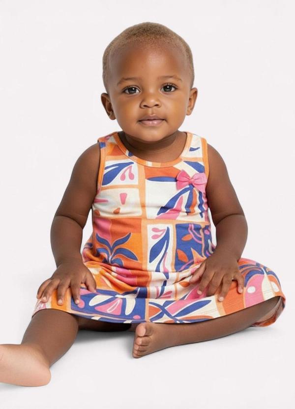 Kyly - Vestido Infantil Menina Estampado Azul 2