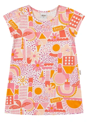 Elian - Vestido Infantil Menina Estampado Bege - ELIAN