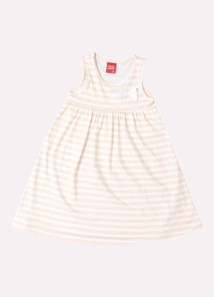 Kyly - Vestido Infantil Menina Estampado Bege - KYLY